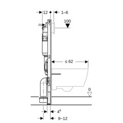Комплект инсталляции Geberit Delta Doufix с унитазом Corsa Deco NX Tornado с кнопкой хром и сиденьем дюропласт микролифт - фото 3