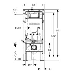 Инсталляция самонесущая Geberit Sigma Duofix для подвесного унитаза без кнопки со звукоизоляцией (111.380.00.6) - фото 3
