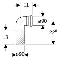 Отвод для инсталляции Geberit Sigma d90 мм (366.061.16.1) - фото 2