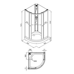 Душевая кабина Triton Ультра 90х90х191,5 см стекло прозрачное 4 мм с низким поддоном полукруг - фото 2
