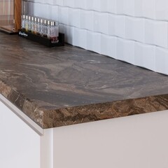 Столешница мрамор бергамо темный 3050х600х38 мм ДСП - фото 2