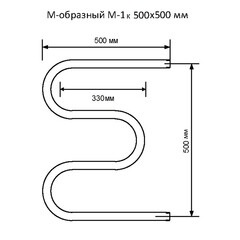 Полотенцесушитель водяной MyFrea М-1к 500х500 мм м-образный хром - фото 2