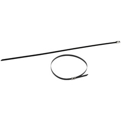 Изображение товара Стяжка кабельная ЭРА 200х4,6 мм с полимерным покрытием нержавеющая сталь черная (10 шт.) (NO-225-256)