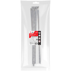 Стяжка кабельная ЭРА 300х4,6 мм нержавеющая сталь серая (10 шт.) (NO-225-249) - фото 2