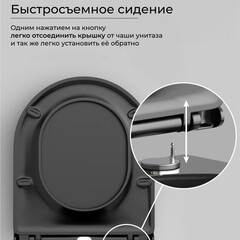 Унитаз подвесной Ceramicanova Play Rimless безободковый черный с сиденьем дюропласт микролифт (CN3001MB) - фото 4