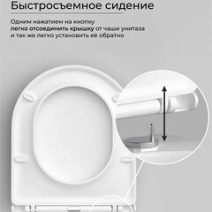 Унитаз подвесной Ceramicanova Ulma безободковый с сиденьем дюропласт микролифт смыв торнадо (CN4006T) - фото 5