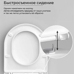 Унитаз подвесной Ceramicanova Play Rimless безободковый с сиденьем дюропласт микролифт (CN3001) - фото 4