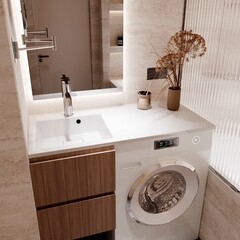 Раковина на стиральную машину Florentina Аванти 120х48 см белая (10.310.0L120.001) - фото 2