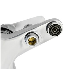 Смеситель для ванны Juguni хром однорычажный с коротким изливом с лейкой (0402.607) - фото 5