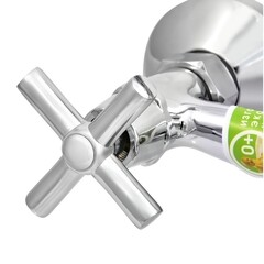 Смеситель для ванны Juguni хром двухвентильный с длинным изливом с лейкой (0402.721) - фото 8