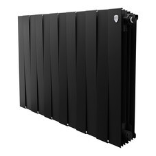 Радиатор биметаллический Royal Thermo Piano Forte 500 мм 12 секций 1" боковое подключение черный