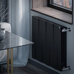 Радиатор биметаллический Royal Thermo Piano Forte 500 мм 8 секций 1" боковое подключение черный - фото 2