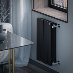Радиатор биметаллический Royal Thermo Piano Forte 500 мм 4 секции 1" боковое подключение черный - фото 2