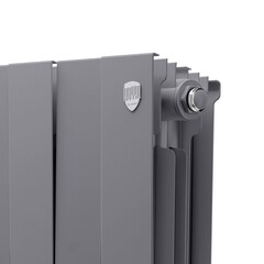 Радиатор биметаллический Royal Thermo Piano Forte 500 мм 12 секций 1" боковое подключение серебристый - фото 3