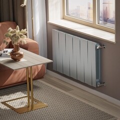 Радиатор биметаллический Royal Thermo Piano Forte 500 мм 12 секций 1" боковое подключение серебристый - фото 2