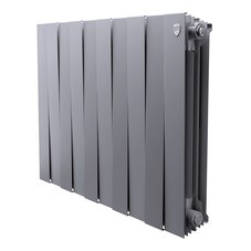 Радиатор биметаллический Royal Thermo Piano Forte 500 мм 10 секций 1" боковое подключение серебристый
