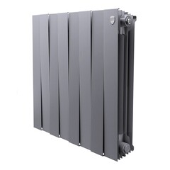 Радиатор биметаллический Royal Thermo Piano Forte 500 мм 8 секций 1" боковое подключение серебристый - фото 1