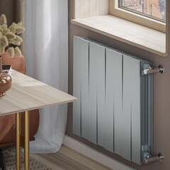 Радиатор биметаллический Royal Thermo Piano Forte 500 мм 8 секций 1" боковое подключение серебристый - фото 2