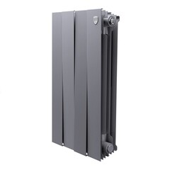 Радиатор биметаллический Royal Thermo Piano Forte 500 мм 4 секции 1" боковое подключение серебристый - фото 1