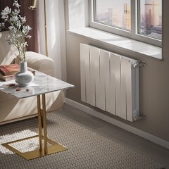 Радиатор биметаллический Royal Thermo Piano Forte 500 мм 10 секций 1" боковое подключение белый - фото 2