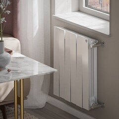 Радиатор биметаллический Royal Thermo Piano Forte 500 мм 6 секций 1" боковое подключение белый - фото 2