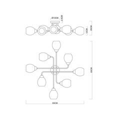 Люстра потолочная Arte Lamp Andrea E27 480 Вт 18,5 кв.м (A8141PL-8BK) - фото 2