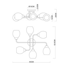 Люстра потолочная Arte Lamp Andrea E27 360 Вт 18,5 кв.м (A8141PL-6BK) - фото 2