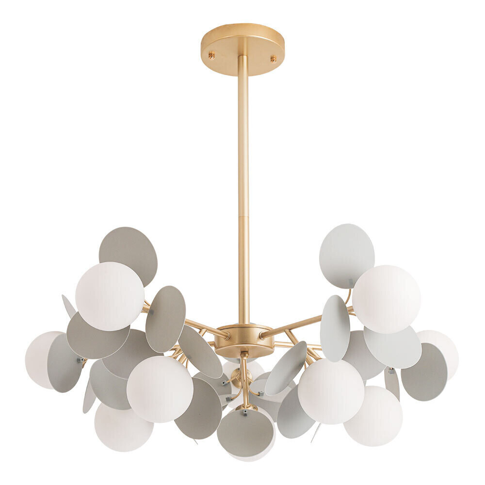 Изображение товара Люстра Arte Lamp Peacock A1369SP-10GY с лепестковыми плафонами Изображение товара Люстра Arte Lamp Peacock A1369SP-10GY с лепестковыми плафонами