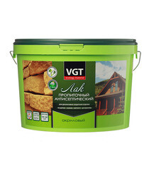 Лак антисептик акриловый VGT белый 9 кг