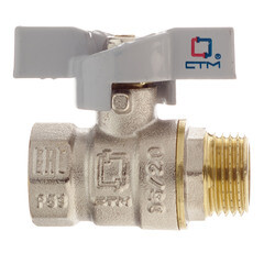 Кран шаровой латунный СТМ 1/2 ВР(г) х 1/2 НР(ш) бабочка прямой - фото 4