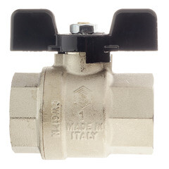 Кран шаровой латунный Stout 1 ВР(г) х 1 ВР(г) бабочка прямой (SVB-0002-000025) - фото 2