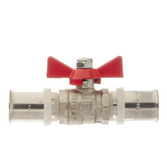 Кран шаровой латунный Valtec 16(пресс) х 16(пресс) для металлопластиковых труб бабочка прямой (VT.243.N.1616) - фото 3