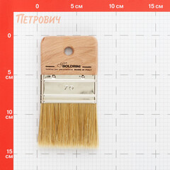 Мини-кисть плоская натуральная щетина деревянная ручка Boldrini 70х15 мм для всех типов ЛКМ на любой основе - фото 2