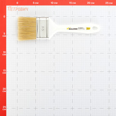 Кисть плоская натуральная щетина пластиковая ручка Boldrini 60х15 мм для всех типов ЛКМ на любой основе - фото 2