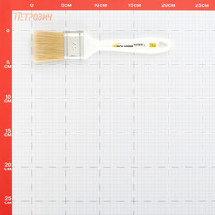 Кисть плоская натуральная щетина пластиковая ручка Boldrini 40х15 мм для всех типов ЛКМ на любой основе - фото 2