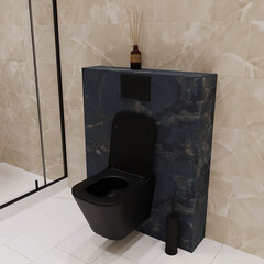 Унитаз подвесной Corsa Deco TX Tornado безободковый черный с сиденьем дюропласт микролифт смыв торнадо (WHTX500QTB) - фото 9