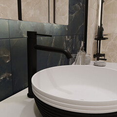 Смеситель для раковины высокий Corsa Deco NS однорычажный черный (FBNSLB) - фото 9