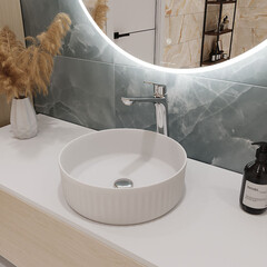 Раковина Corsa Deco Lines 37 см накладная белая (ABLVX37) - фото 3