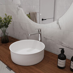 Раковина Corsa Deco Crystal 38 см накладная белая (ABCR38) - фото 3