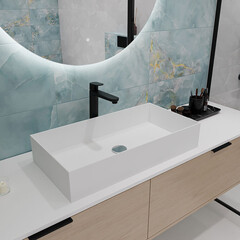 Раковина Lavelly Slimshell 70 см накладная тонкостенная белая (ABSL70) - фото 5