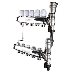 Изображение товара Коллекторная группа Valtec 1 ВР(г) х 6 выходов 3/4 НР(ш) ЕК х 1 ВР(г)