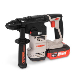 Перфоратор аккумуляторный Crown CT28001HX-4 BMC 20 В 2,3 Дж 2х4Ач Li-Ion SDS-plus 2 АКБ и ЗУ - фото 6