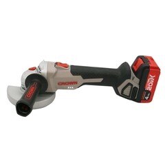 Шлифмашина угловая аккумуляторная Crown CT23001-125HX-4 BMC 20 В 4Ач Li-Ion d125 мм 2 АКБ и ЗУ - фото 1