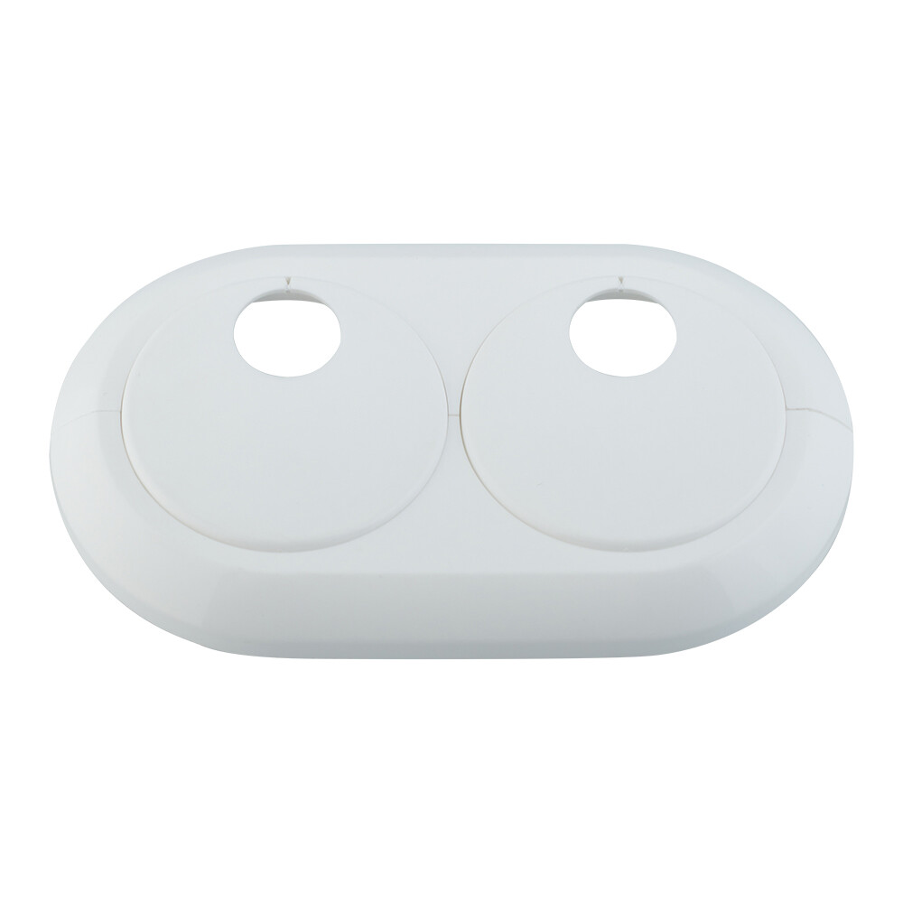 Изображение товара Отражатель декоративный двойной MCH d16 мм с эксцентриковой накладкой белый пластиковый (KB2000-16KIT)