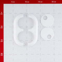 Отражатель декоративный двойной MCH d16 мм с эксцентриковой накладкой белый пластиковый (KB2000-16KIT) - фото 2