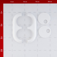 Отражатель декоративный двойной MCH d15 мм с эксцентриковой накладкой белый пластиковый (KB2000-15KIT) - фото 3