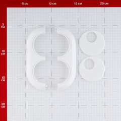 Отражатель декоративный двойной MCH d20 мм с эксцентриковой накладкой белый пластиковый (KB2000-20KIT) - фото 2