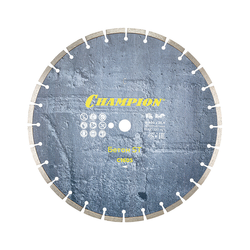 

Диск алмазный по бетону Champion Concremax ST 400x25,4x10 мм сегментный сухой рез (C1605)
