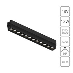 Светодиодный трековый светильник магнитный Arte Lamp Rapid Smart 12 Вт 2 кв.м черный (A2954PL-1BK) - фото 2