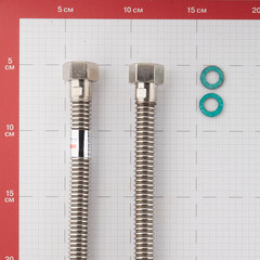 Подводка для газа сильфонная CTM 1/2 ВР(г) х 1/2 ВР(г) 80 см - фото 2